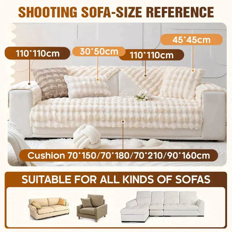 Kuschelwohl™ Ultra-Weicher Kaninchenplüsch-Sofaschoner – Winter-Edition ❄️ | Weihnachtsrabatt – bis zu 40 % 🎁