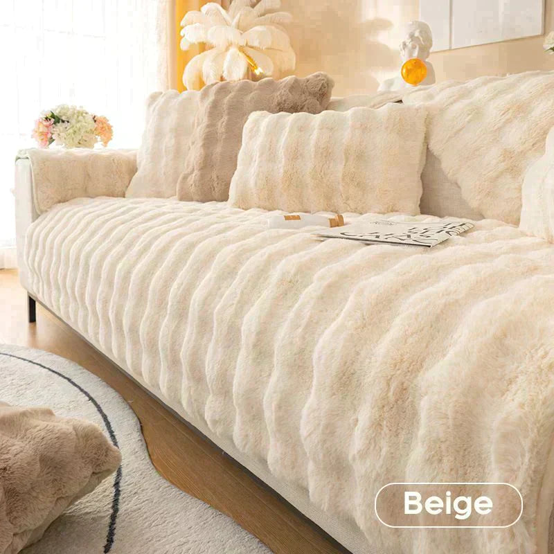 Kuschelwohl™ Ultra-Weicher Kaninchenplüsch-Sofaschoner – Winter-Edition ❄️ | Weihnachtsrabatt – bis zu 40 % 🎁