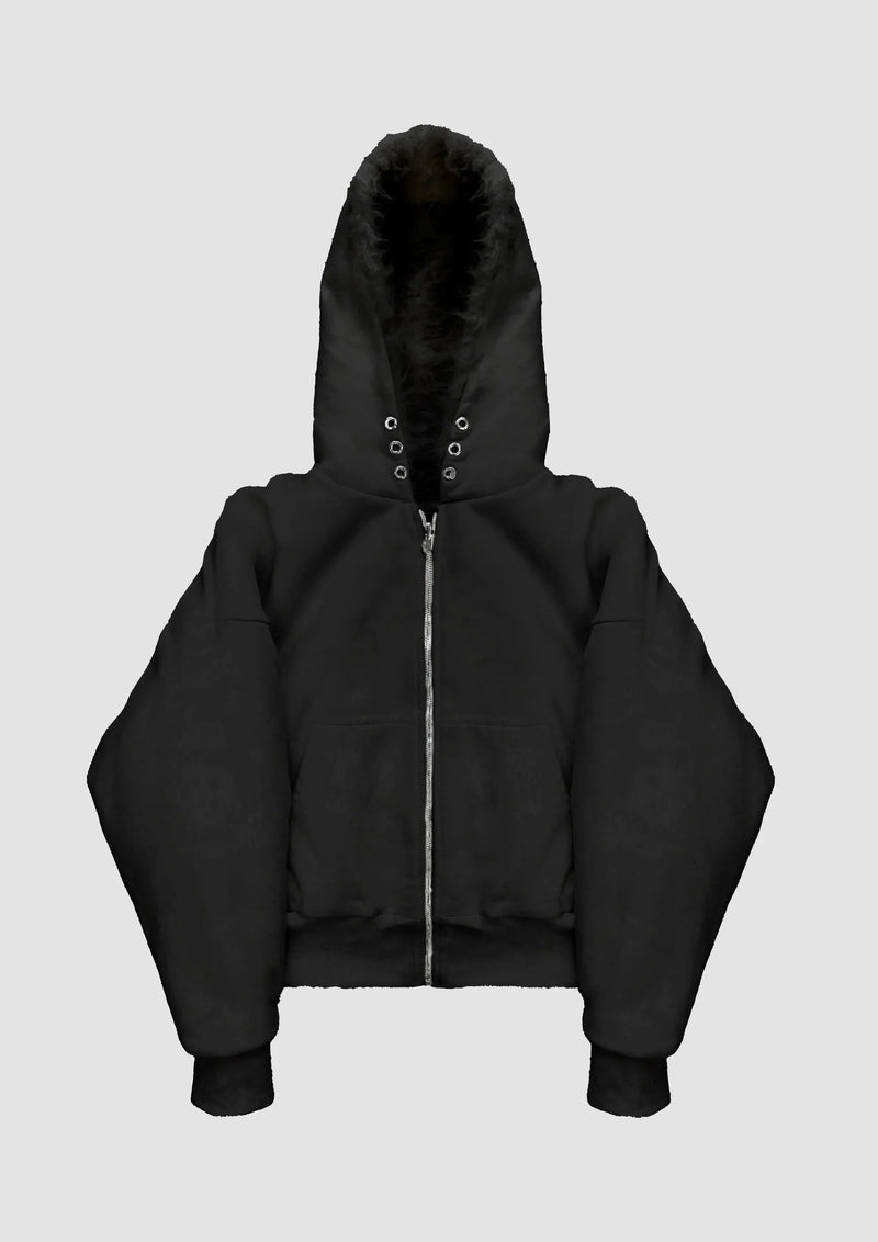 Sweat à capuche zippé réversible en polaire – Tendance hiver 2025 ❄️ | Soldes de Noël : jusqu’à 45 % de réduction et sans frais cachés ! 🎁 