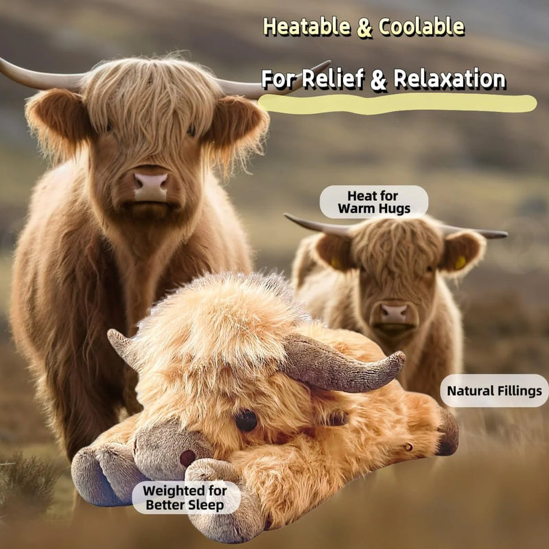 🥳 Mega-rea 60% DE RÉDUCTION 🎁Söt Tecknad Highland Cow Gosedjur🔥