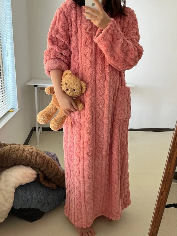 Pyjama d'hiver chaud en velours corail 