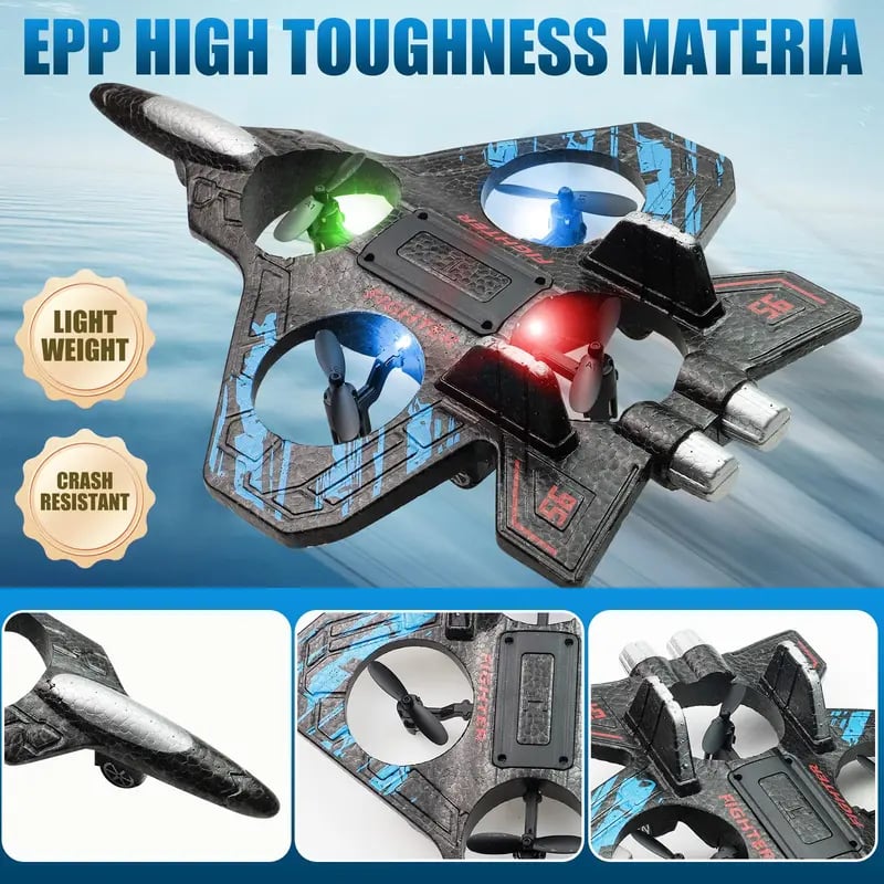 49 % de réduction cette semaine ! 🎉🎉 Avion de chasse acrobatique télécommandé pour enfants avec flips à 360° et lumières LED
