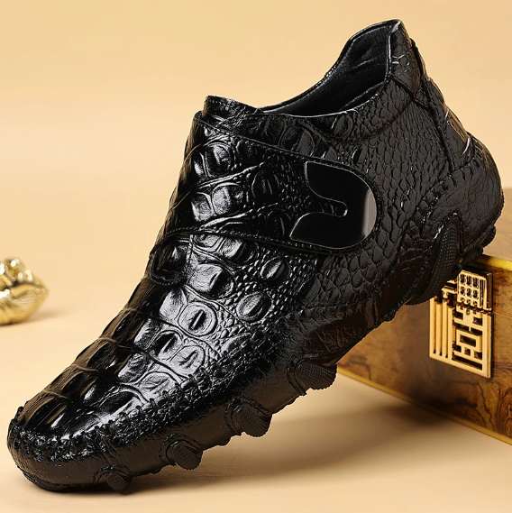 Kuschelwohl™ Croc-Embossed Nappa Leder Business-Schnürschuhe