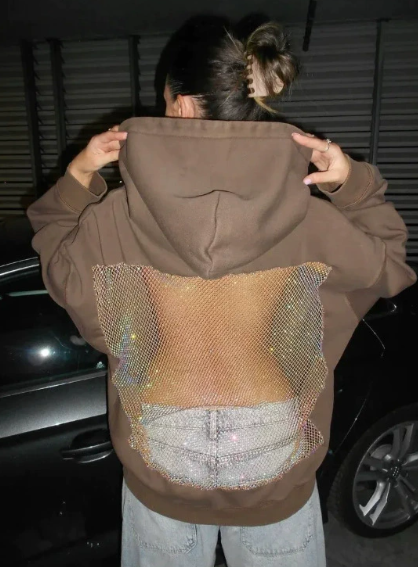 Sweat à capuche en maille stylé avec dos nu – 🎄 Offre exclusive de Noël 