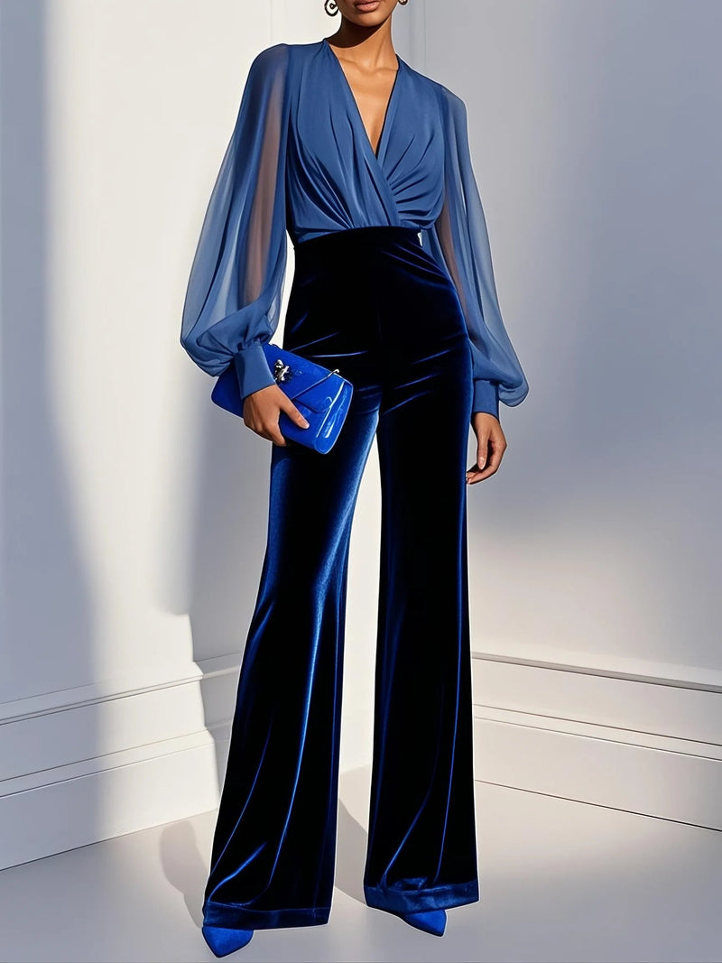 Samt-Jumpsuit mit Mesh & V-Ausschnitt -Aktivitäten im frühen Frühling 2026