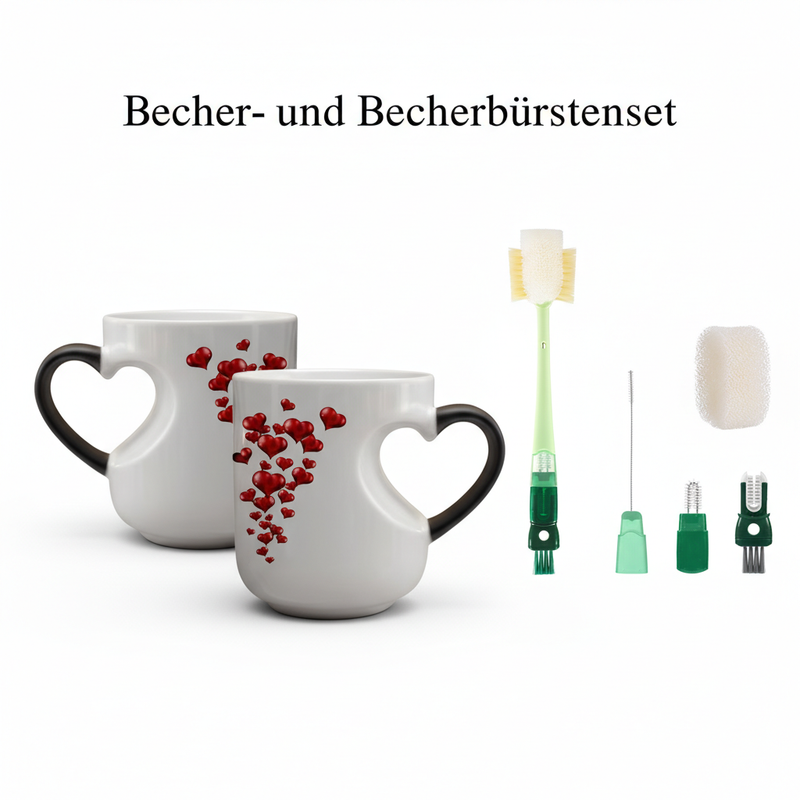 📢📢50 % Rabatt!! ⏰Keramikbecher mit farbwechselndem Herzgriff zum Valentinstag