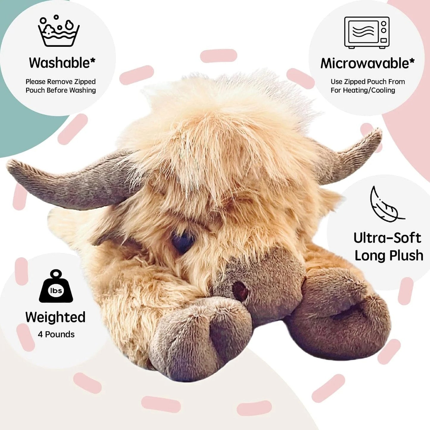 🥳 Mega-rea 60% DE RÉDUCTION 🎁Söt Tecknad Highland Cow Gosedjur🔥