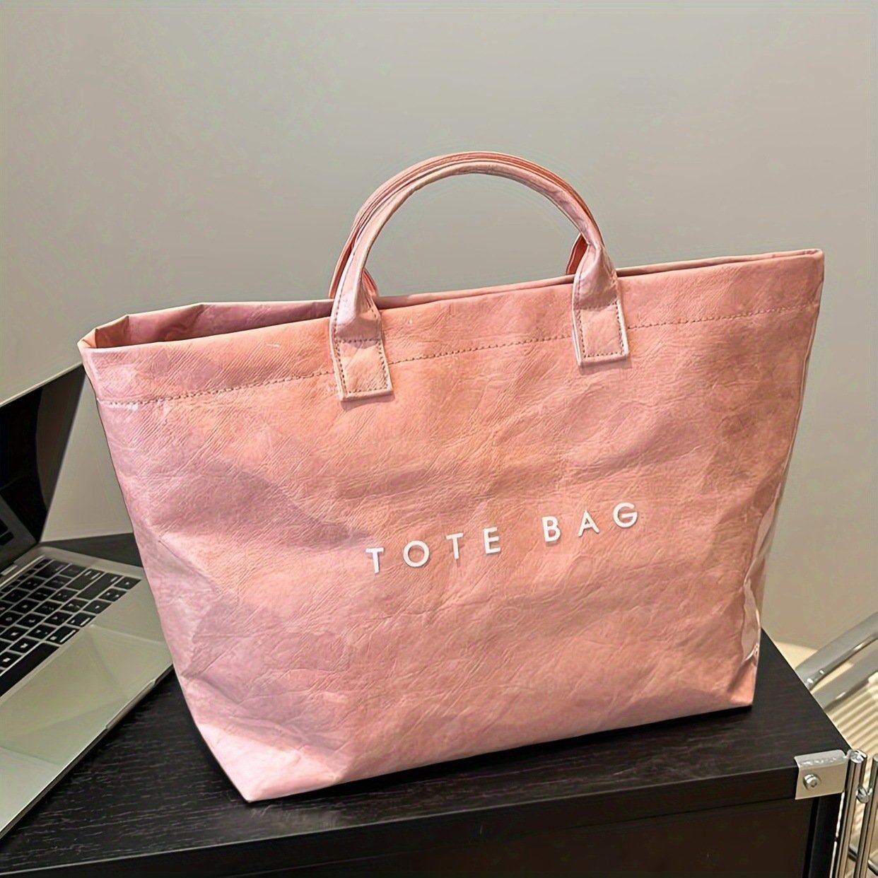 👜 Sac fourre-tout Cozy™ Designer avec imprimé lettres (Vente directe) – 👜 Accessoire tendance – 🎄 Remise immédiate pendant les soldes de Noël