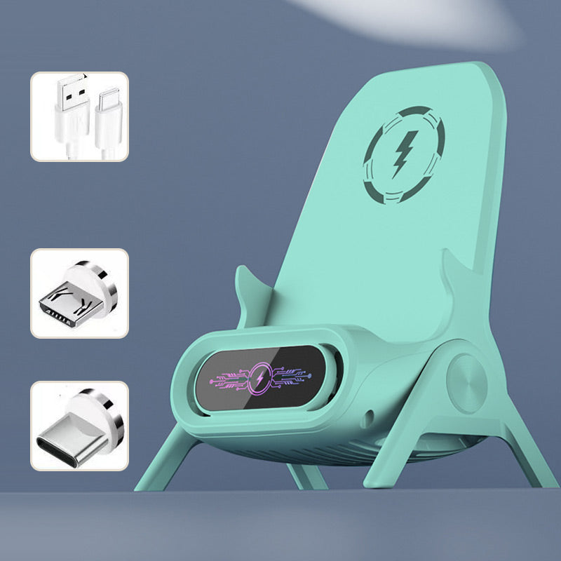 📱 50% RABATT！✨ Multifunktionale Kabellose Halterung mit Schnellladung - 360° Verstellbar mit LCD-Anzeige für Büro & Reise 🚗💻