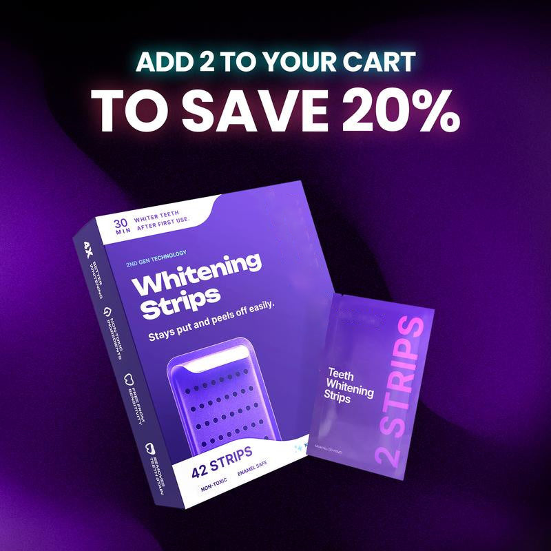 Purple Zahnaufhellungsstreifen – 7/21 Aufhellungsanwendungen – Schonend für den Zahnschmelz – Für empfindliche Zähne geeignet – Peroxidfrei