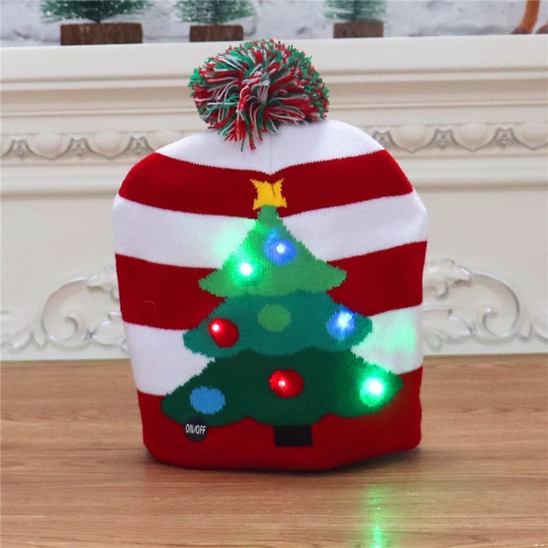 🎁 2025 Frühzeitiger Weihnachtsverkauf – Weihnachts-LED-Licht Strickmütze mit Rentier Design (Let It Snow) ✨