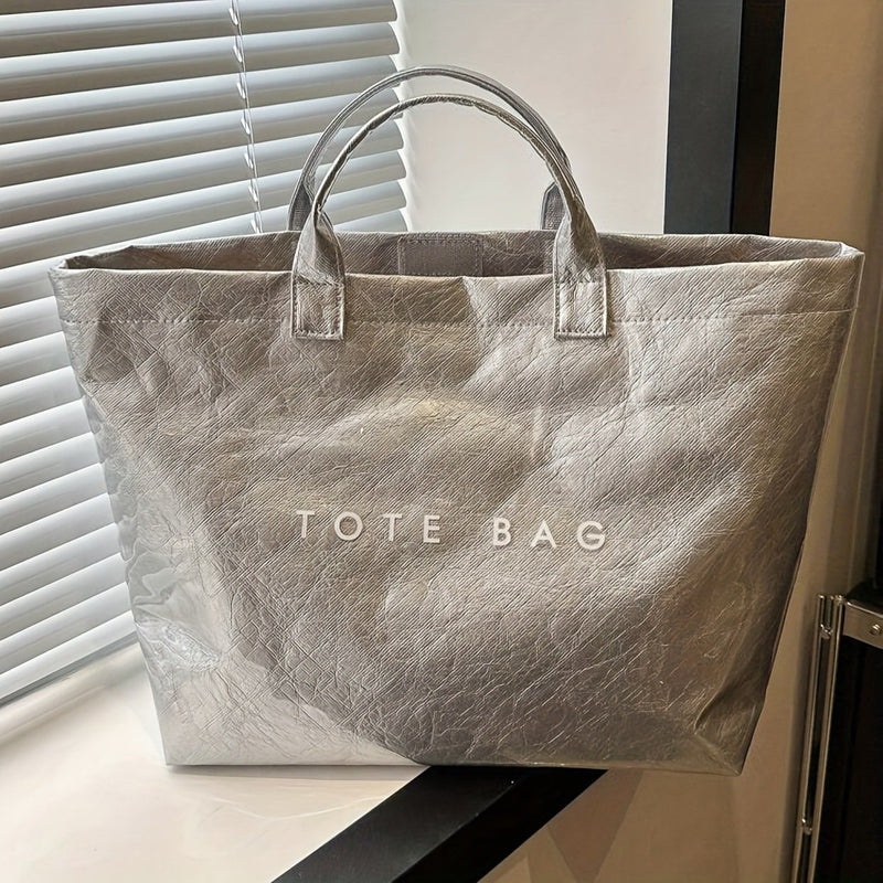 👜 Sac fourre-tout Cozy™ Designer avec imprimé lettres (Vente directe) – 👜 Accessoire tendance – 🎄 Remise immédiate pendant les soldes de Noël