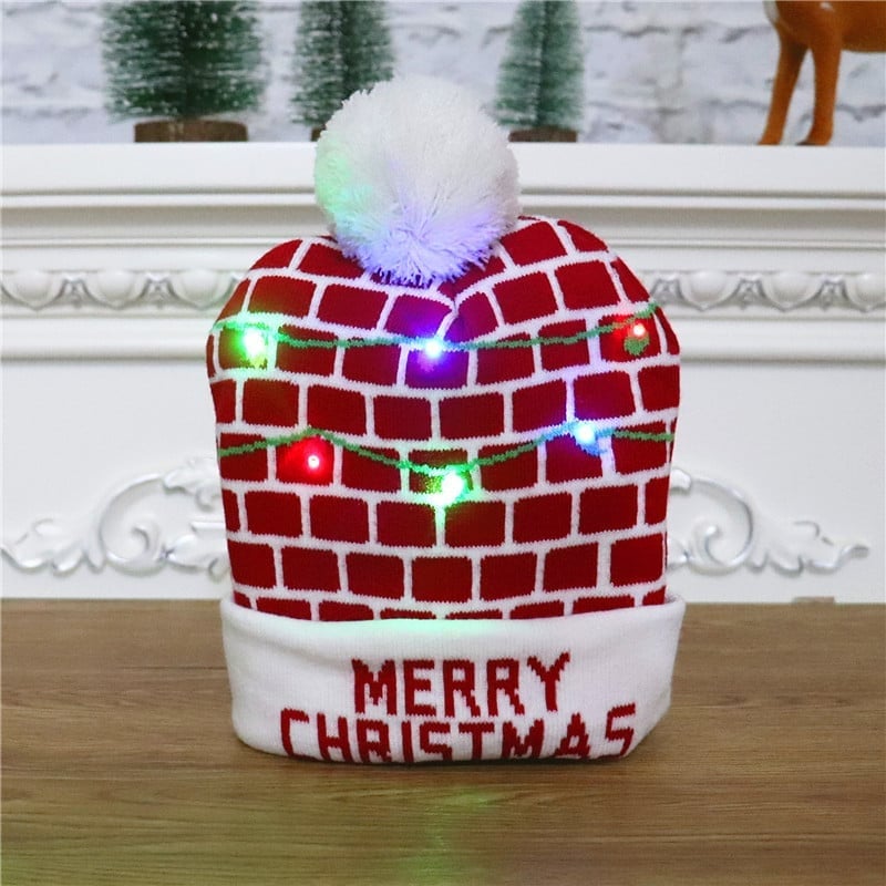 🎁 2025 Frühzeitiger Weihnachtsverkauf – Weihnachts-LED-Licht Strickmütze mit Rentier Design (Let It Snow) ✨
