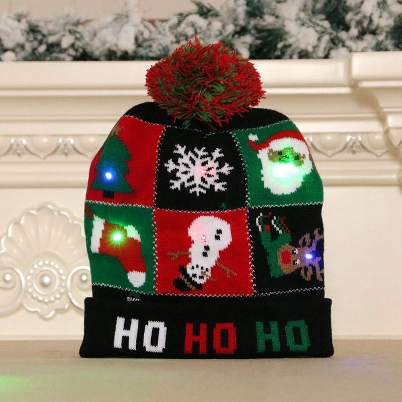 🎁 Vente anticipée de Noël 2025 – Bonnet de Noël lumineux à LED avec motif renne (Let It Snow) ✨