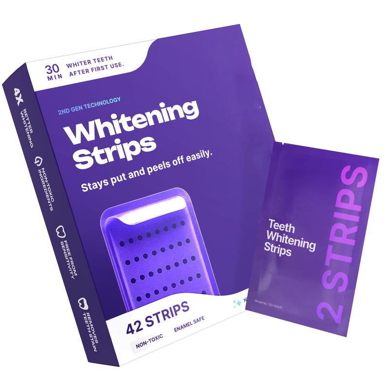 Purple Zahnaufhellungsstreifen – 7/21 Aufhellungsanwendungen – Schonend für den Zahnschmelz – Für empfindliche Zähne geeignet – Peroxidfrei