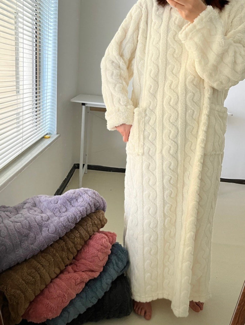 Pyjama d'hiver chaud en velours corail 
