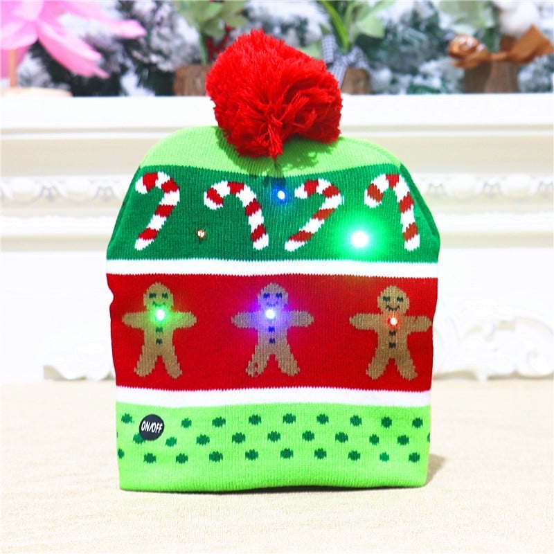 🎁 Vente anticipée de Noël 2025 – Bonnet de Noël lumineux à LED avec motif renne (Let It Snow) ✨