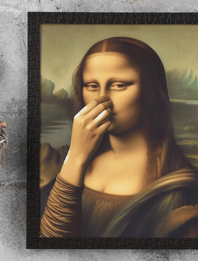 Weihnachtsdekoration im Stil der Mona Lisa, lustige Vintage-Toilettenhumor-Zimmerdekoration