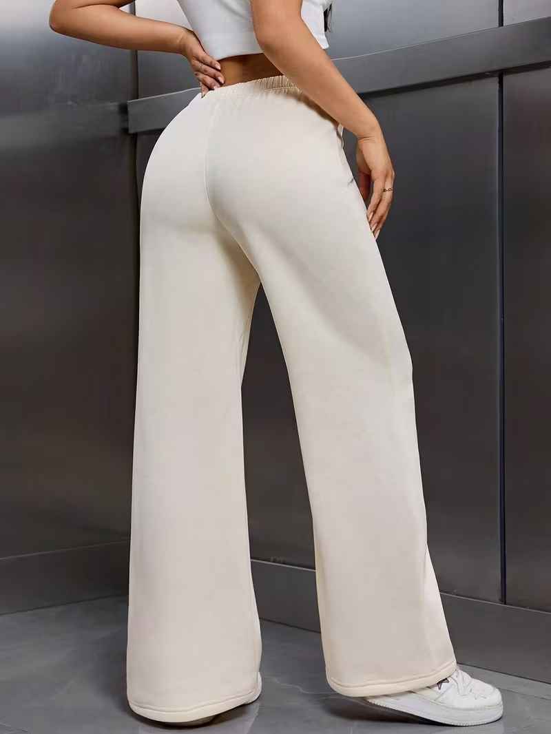 Pantalon d'hiver pour femme, doublé polaire, coupe droite et cordon de serrage 