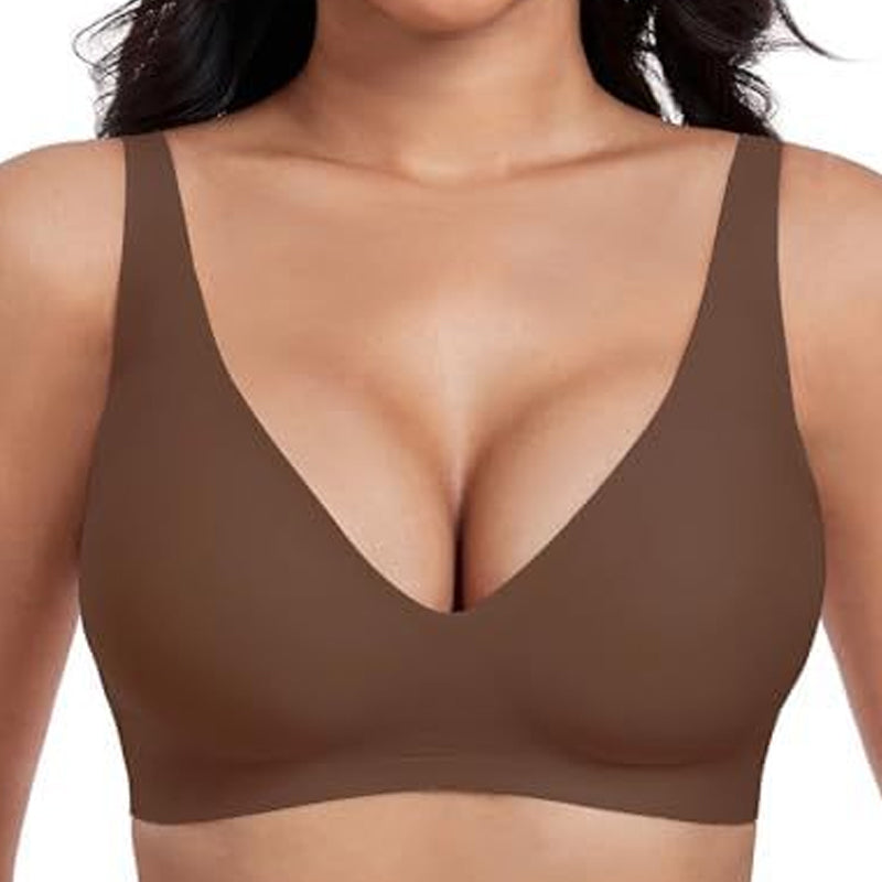 💃LETZTER TAG: 50 % RABATT💕 Bequemer, kabelloser Bralette für Damen – nahtloser, tiefer V-Ausschnitt für jeden Tag