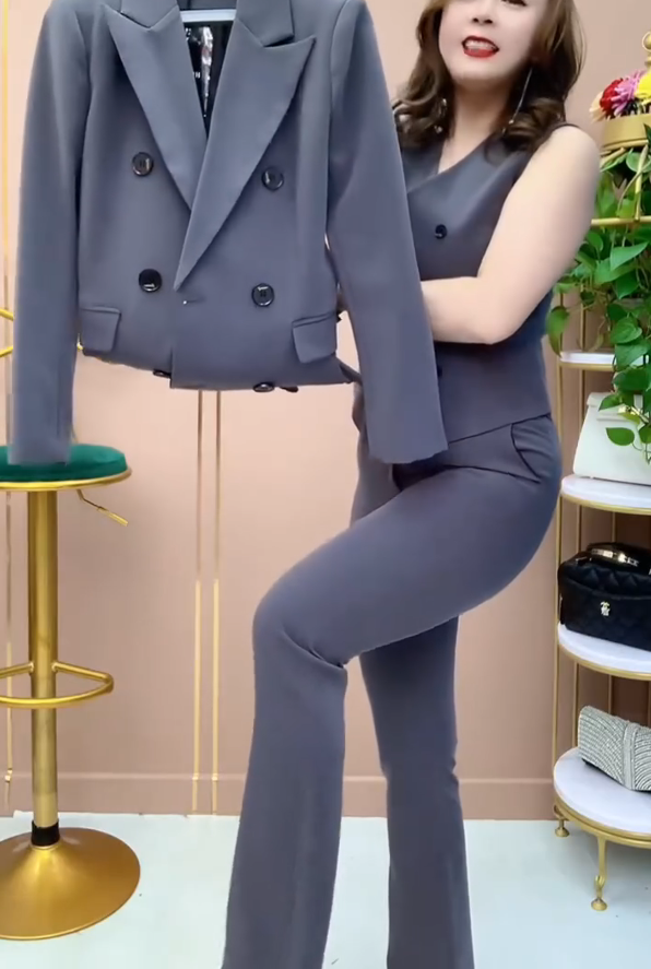 Dreiteiliges Damen-Arbeitsoutfit: Weste + Hose + Jacke