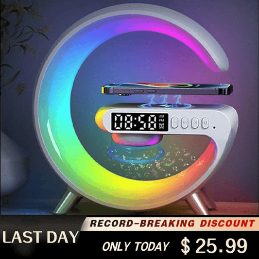 🎁Last Day Sale 49% OFF🔥Kuschelwohl Multifunktionaler Bluetooth-Lautsprecher – Farbwechsel, kabelloses Laden & Wecker, jetzt im Weihnachtsrabatt 🎄