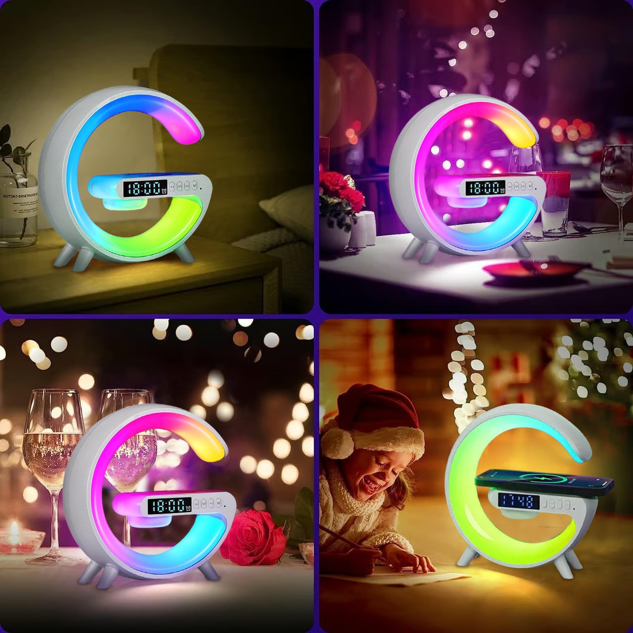 🎁Last Day Sale 49% OFF🔥Kuschelwohl Multifunktionaler Bluetooth-Lautsprecher – Farbwechsel, kabelloses Laden & Wecker, jetzt im Weihnachtsrabatt 🎄