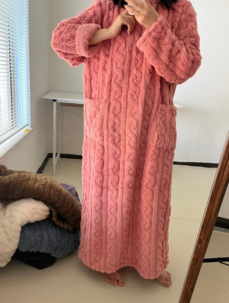 Pyjama d'hiver chaud en velours corail 