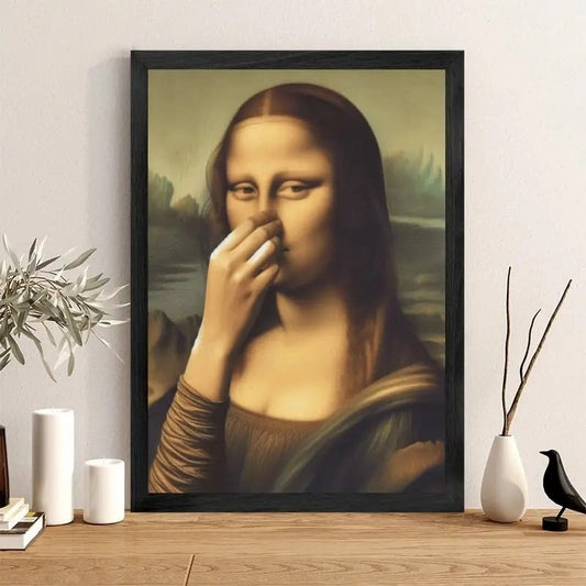 Weihnachtsdekoration im Stil der Mona Lisa, lustige Vintage-Toilettenhumor-Zimmerdekoration