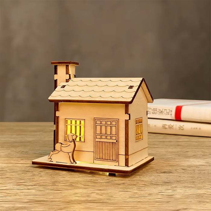 🎅Offres spéciales Noël - Maisons de Noël en bois illuminées, faites maison, pour les loisirs créatifs 