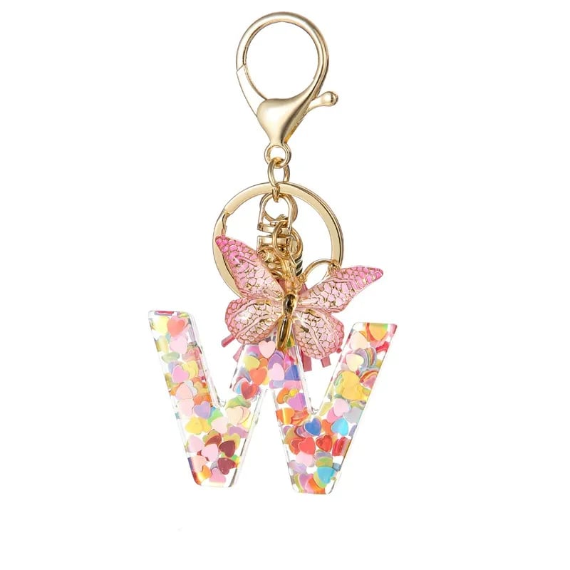 Pendentif lettre papillon Kuschelwohl™ avec pompon – Coloré et personnalisé (Vente de Noël 🎄)
