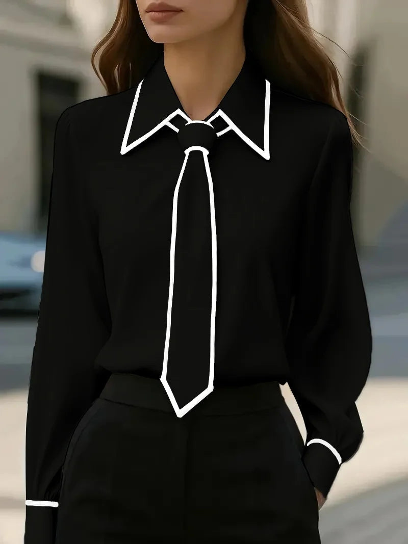 Klassisches Damen-Farbblock-Shirt