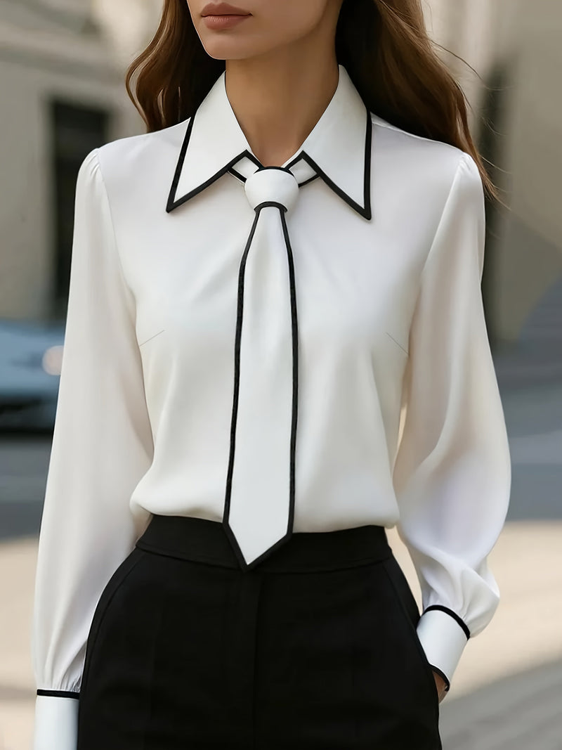 Klassisches Damen-Farbblock-Shirt