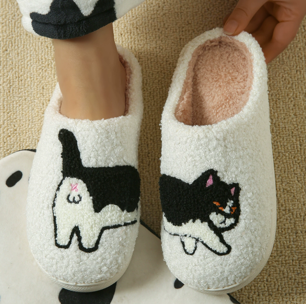 Pantoffeln 🐶 – Flauschige Winter-Hausschuhe mit Dackel-Stickerei, Memory-Foam & Anti-Rutsch-Sohle ❄️