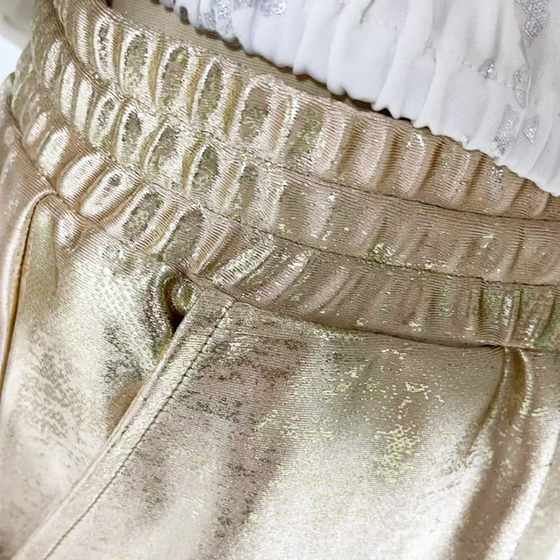 🌷LETZTER TAG DES SALE 50 % RABATT⏰Set aus Oberteil mit Goldfolie „Devil's Eye“ und Paillettenhose