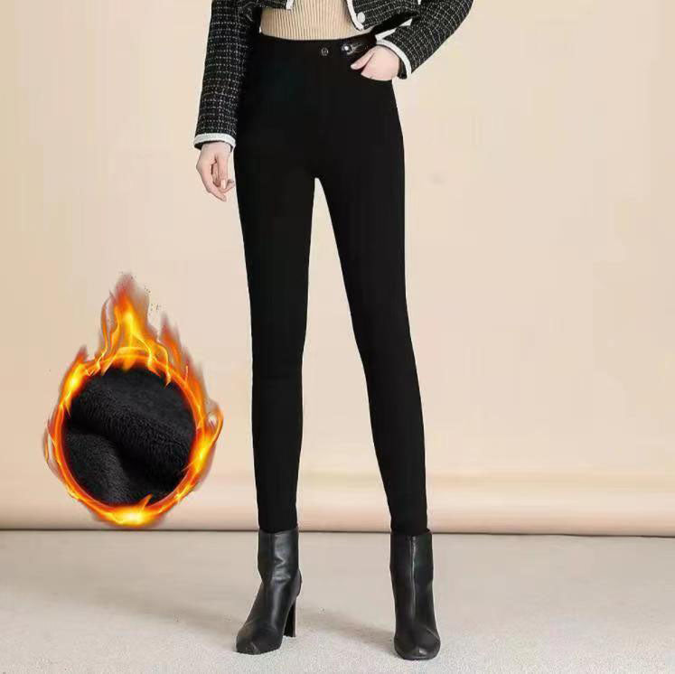Jean skinny taille haute chaud Kuschelwohl® – Ultra extensible, toucher cachemire et véritable laine | 🎄 Grande vente de Noël