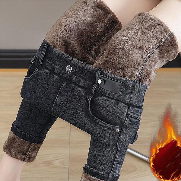 Jean skinny taille haute chaud Kuschelwohl® – Ultra extensible, toucher cachemire et véritable laine | 🎄 Grande vente de Noël