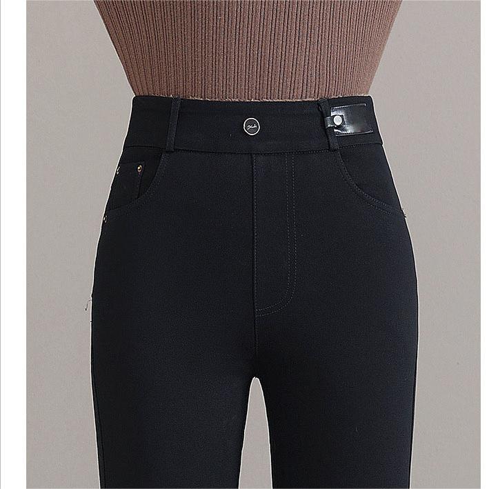 Jean skinny taille haute chaud Kuschelwohl® – Ultra extensible, toucher cachemire et véritable laine | 🎄 Grande vente de Noël