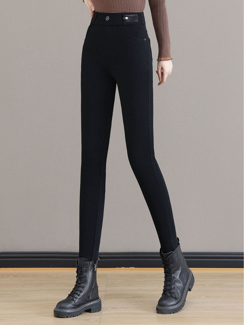 Jean skinny taille haute chaud Kuschelwohl® – Ultra extensible, toucher cachemire et véritable laine | 🎄 Grande vente de Noël
