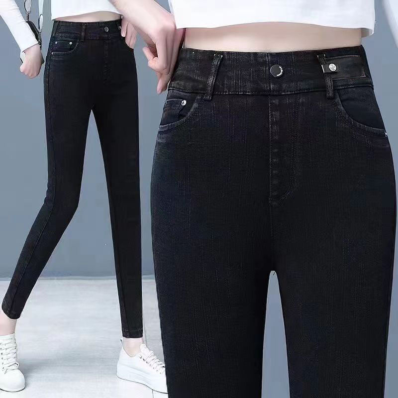 Jean skinny taille haute chaud Kuschelwohl® – Ultra extensible, toucher cachemire et véritable laine | 🎄 Grande vente de Noël