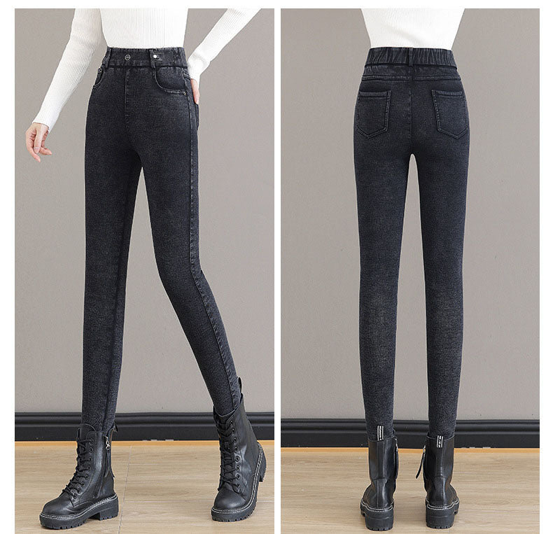 Jean skinny taille haute chaud Kuschelwohl® – Ultra extensible, toucher cachemire et véritable laine | 🎄 Grande vente de Noël