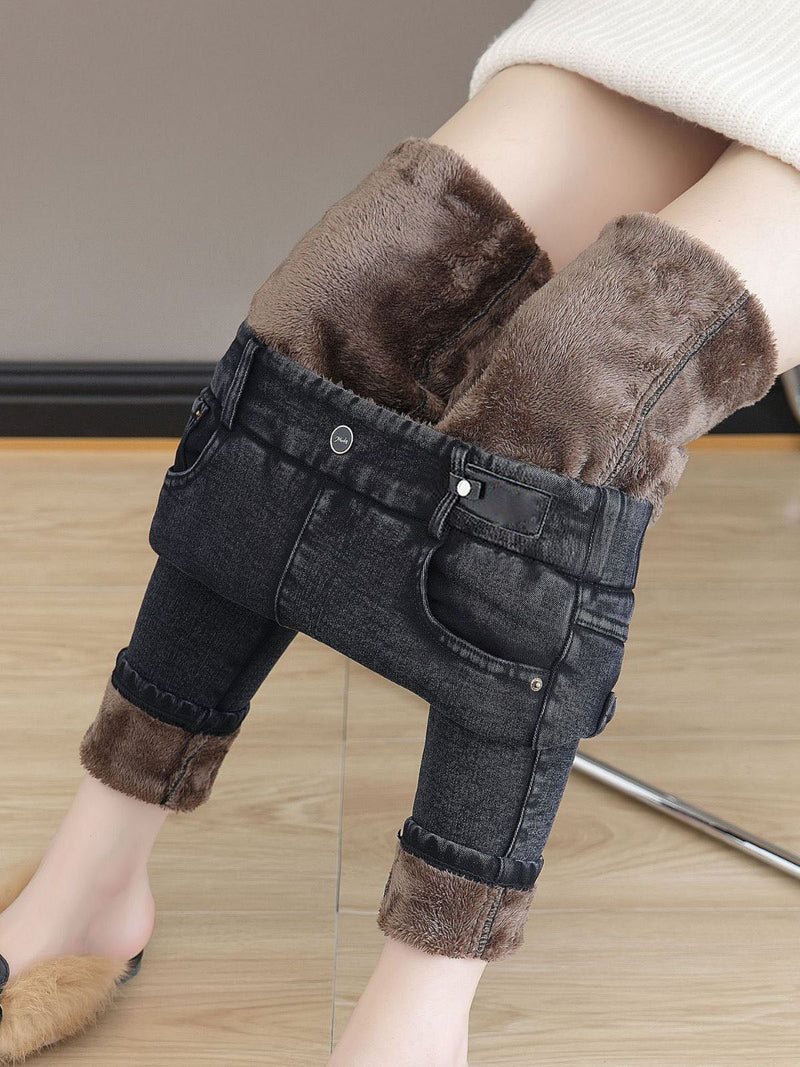 Jean skinny taille haute chaud Kuschelwohl® – Ultra extensible, toucher cachemire et véritable laine | 🎄 Grande vente de Noël