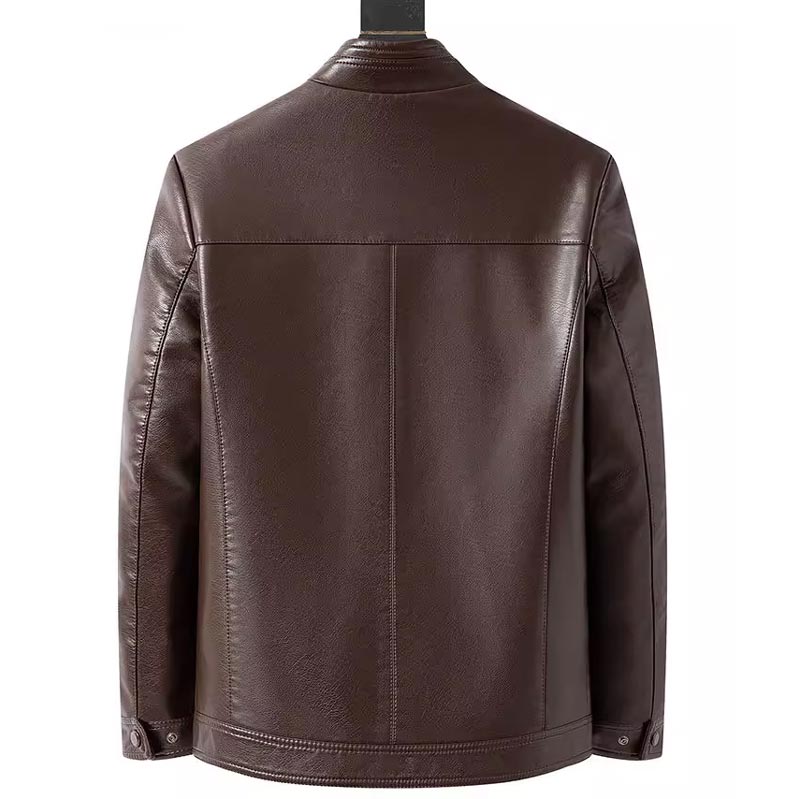 ❄️Offres d'hiver❄️ Veste chaude en cuir pour homme avec doublure en peluche 