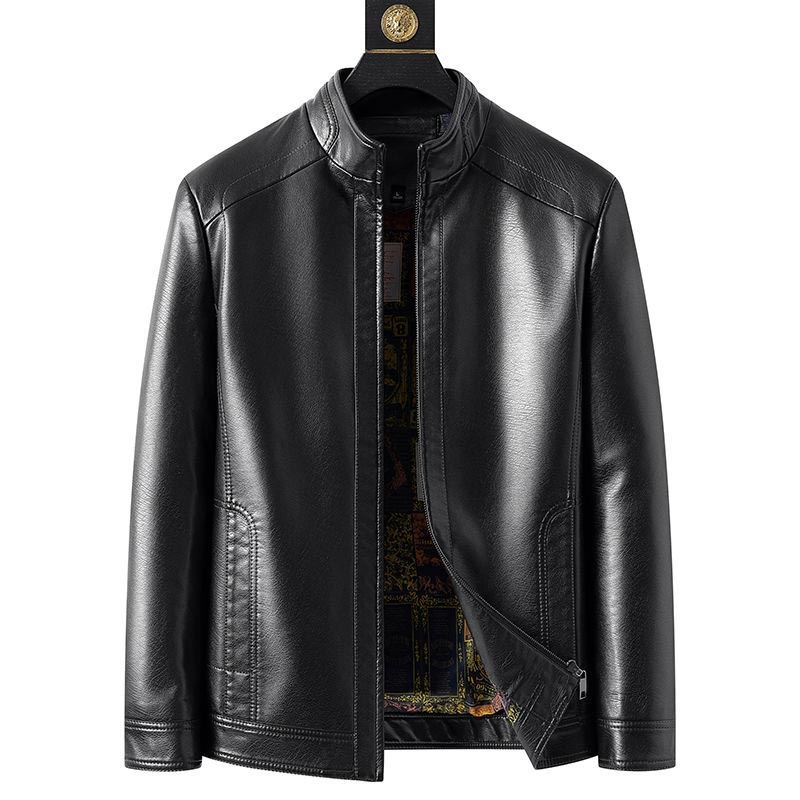 ❄️Offres d'hiver❄️ Veste chaude en cuir pour homme avec doublure en peluche 