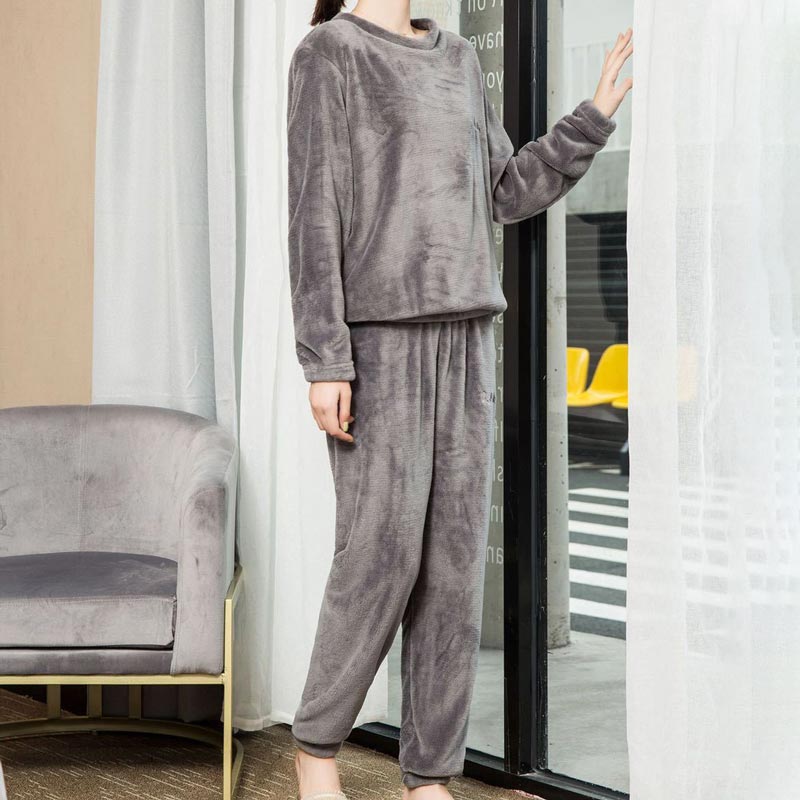 🎁 Kuschelwohl™ Lockerer, warmer und flauschiger Pyjama für Damen – Koralle | Weihnachtsrabatt –30%