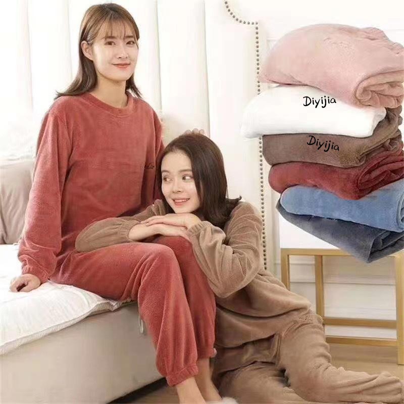 🎁 Kuschelwohl™ Lockerer, warmer und flauschiger Pyjama für Damen – Koralle | Weihnachtsrabatt –30%