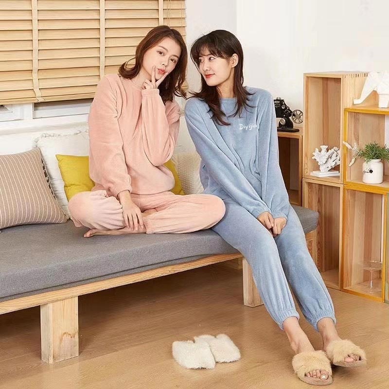 🎁 Kuschelwohl™ Lockerer, warmer und flauschiger Pyjama für Damen – Koralle | Weihnachtsrabatt –30%