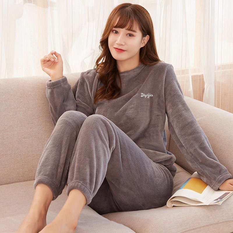 🎁 Kuschelwohl™ Lockerer, warmer und flauschiger Pyjama für Damen – Koralle | Weihnachtsrabatt –30%
