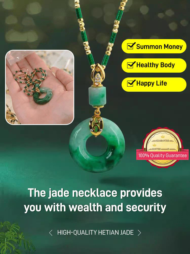 ✨💚 Pendentif Paix en Jade Hetian Kuschelwohl™ – Fait main | Soldes de Noël – 40 % de réduction 💚✨ 
