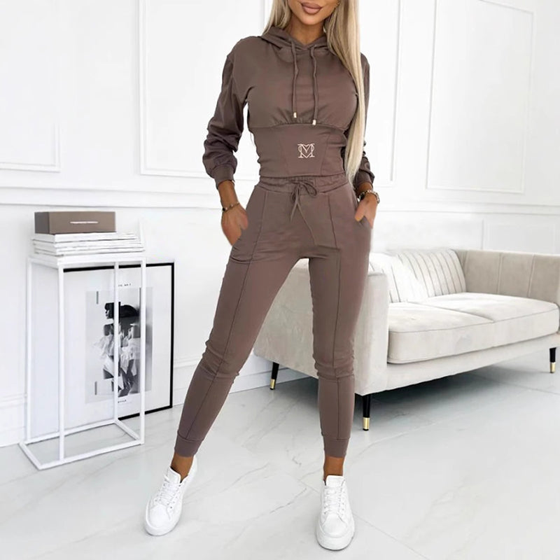 Ensemble de survêtement à capuche 2 pièces pour femme – Élégant et confortable en toutes occasions 🎉 | Soldes de Noël : 50 % de réduction ! 🎄